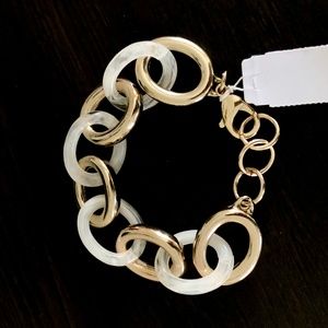 Lee by Lee angel White Tortoise Link Bracelet